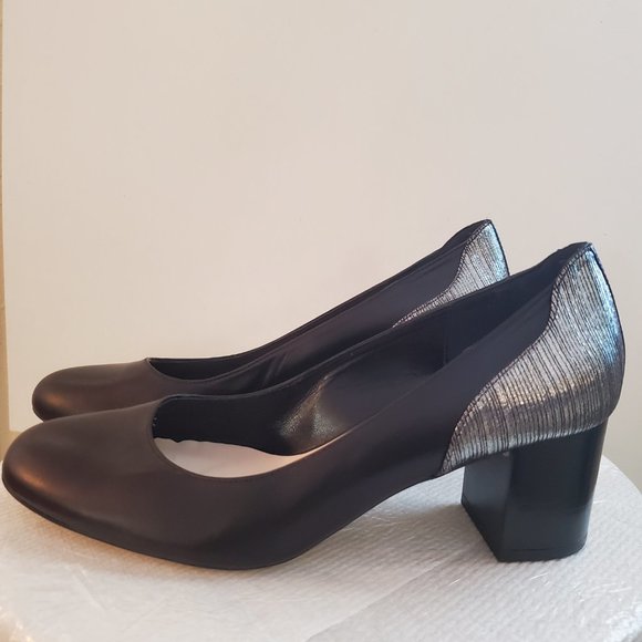 Mellow Yellow Alily Black chunky heels women size EU39/ USA 8.5,  made in Spain. - Picture 7 of 16